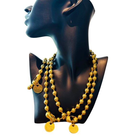 Twisted Gold Beaded Necklace Set by Twisted-silver - Picture 2 of 7